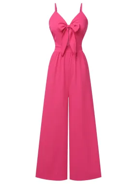 1950s Chest Bow Spaghetti Strap Jumpsuit