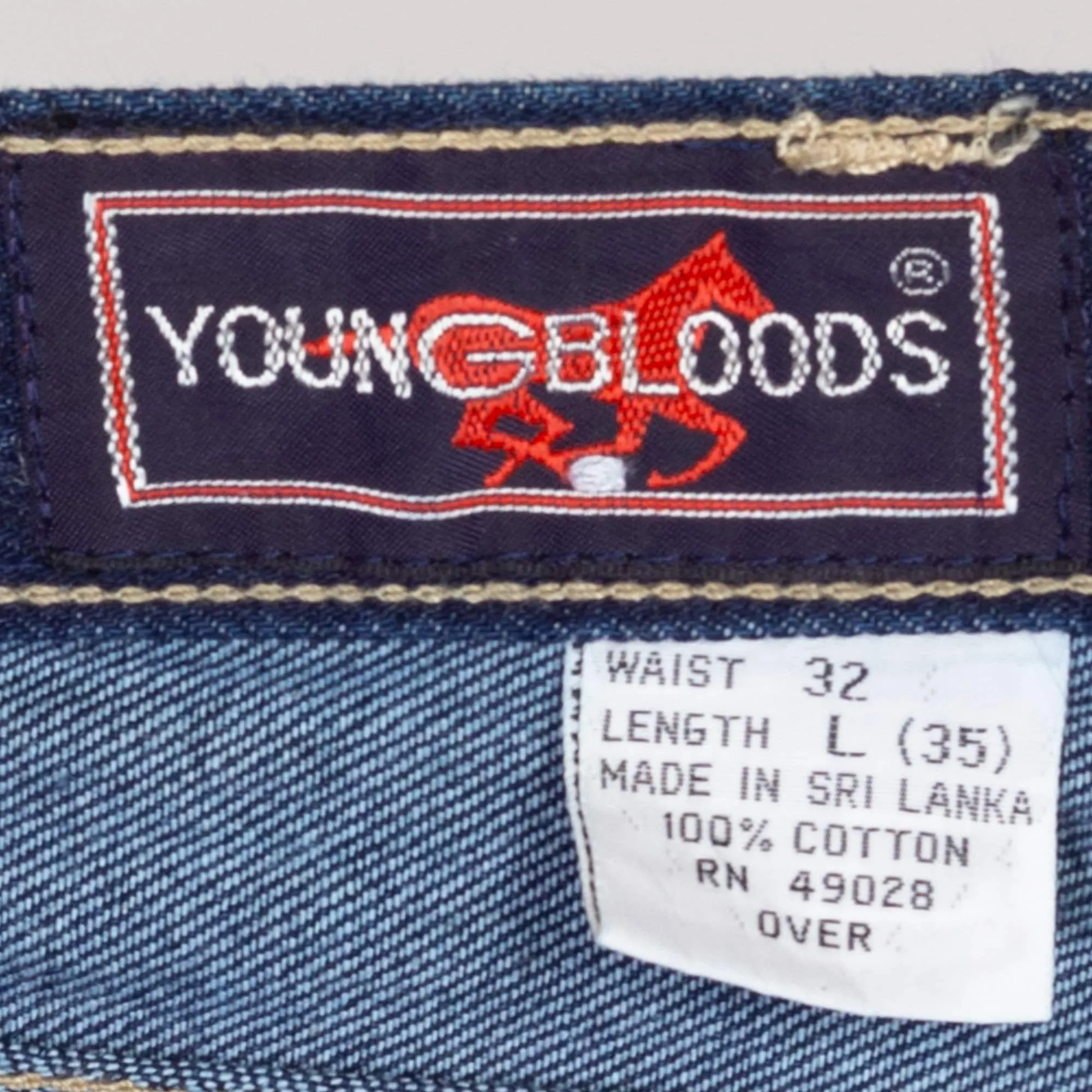 32L 70s 80s Youngbloods Dark Wash Bootcut Jeans, Deadstock