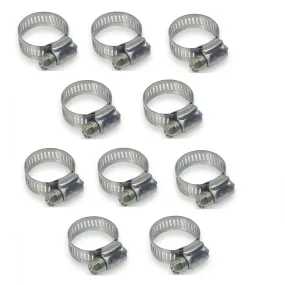 #6 7/16" to 25/32" Worm Gear Hose Clamp. 1/2" Wide band. Slotted 5/16" Hex head zinc plated carbon steel 10 pack