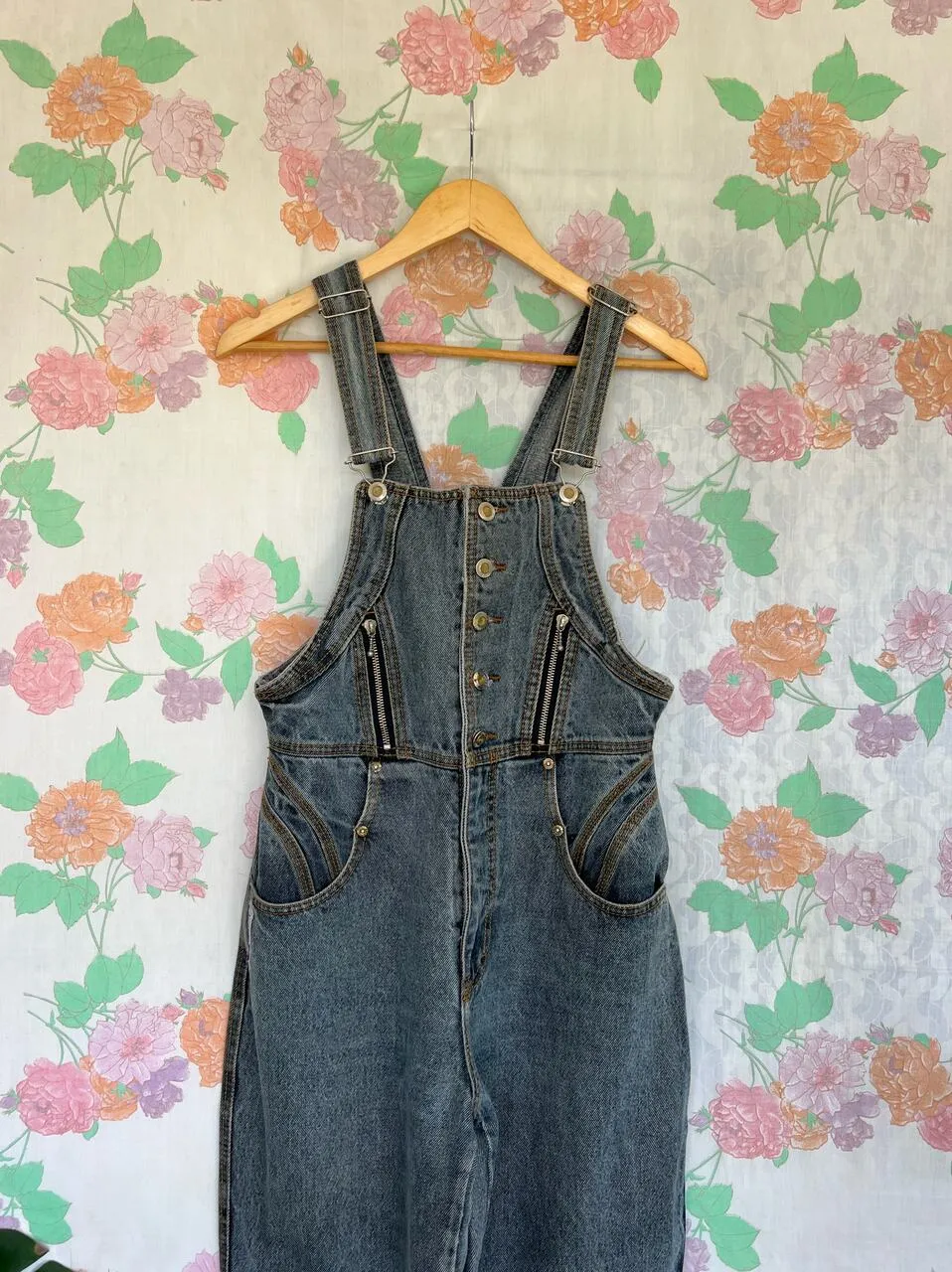 90's Dark Grey Denim Overall