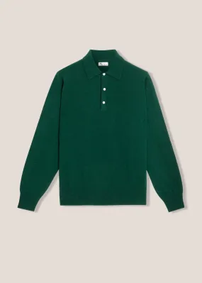 AARIC GREEN WOOL POLO SHIRT