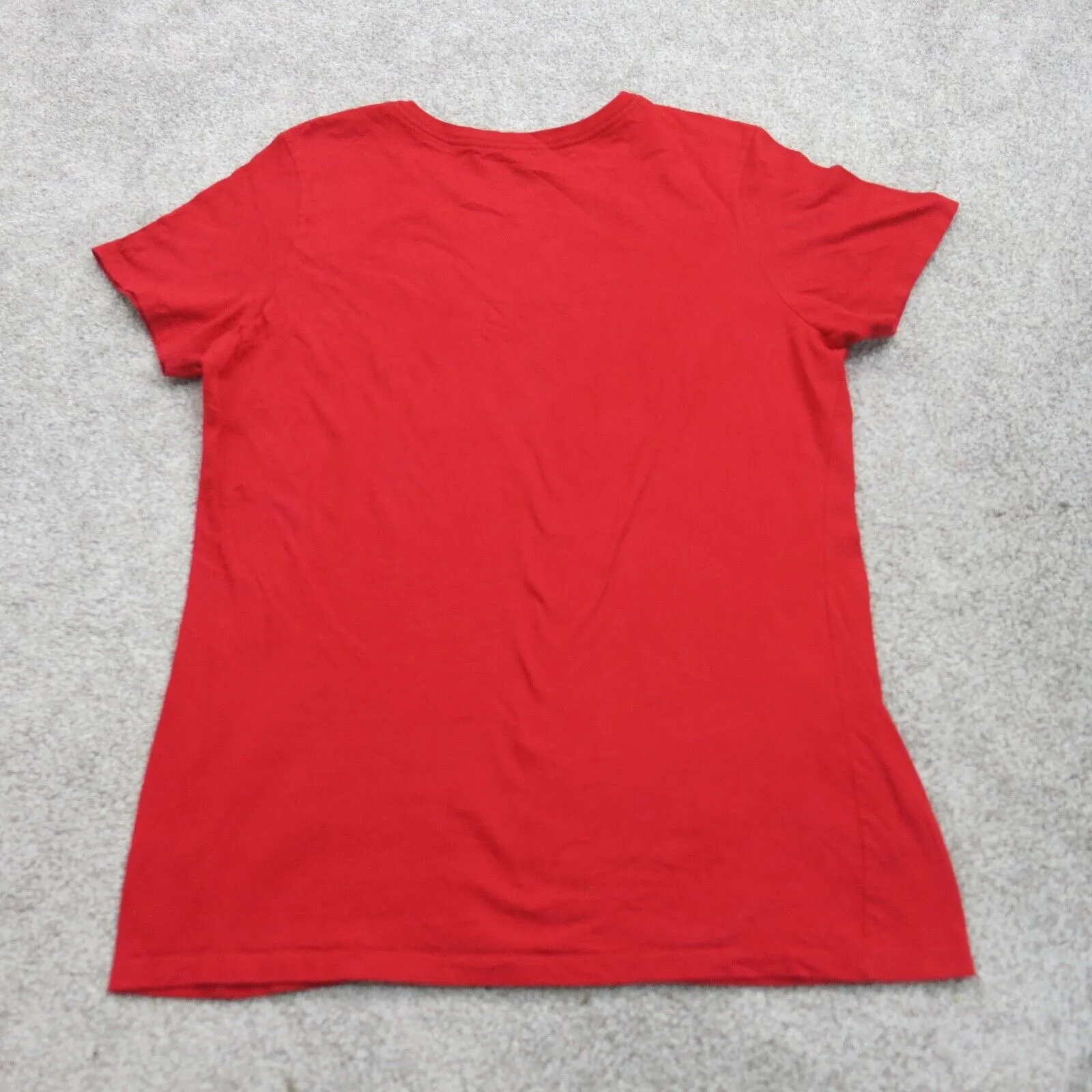 Adidas Women Crew Neck T-Shirt Top Slim Fit Short Sleeve Graphic Tee Red Size XL