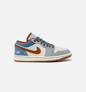 Air Jordan 1 Low Denim Womens Lifestyle Shoe - Phantom/Coconut Milk/Amber Brown