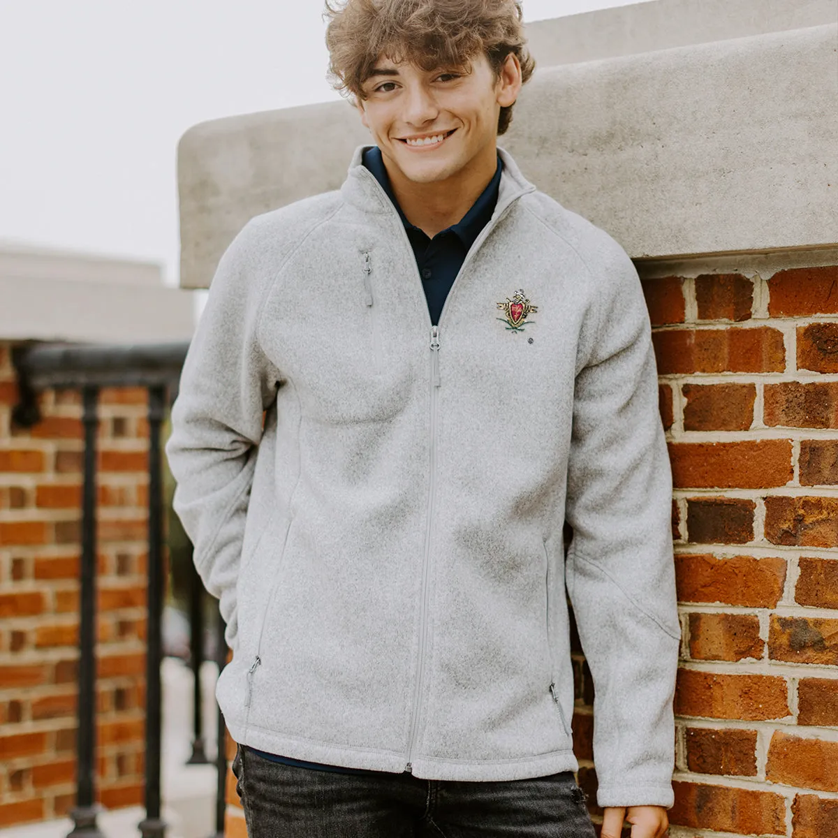 Alpha Sig Embroidered Crest Full Zip