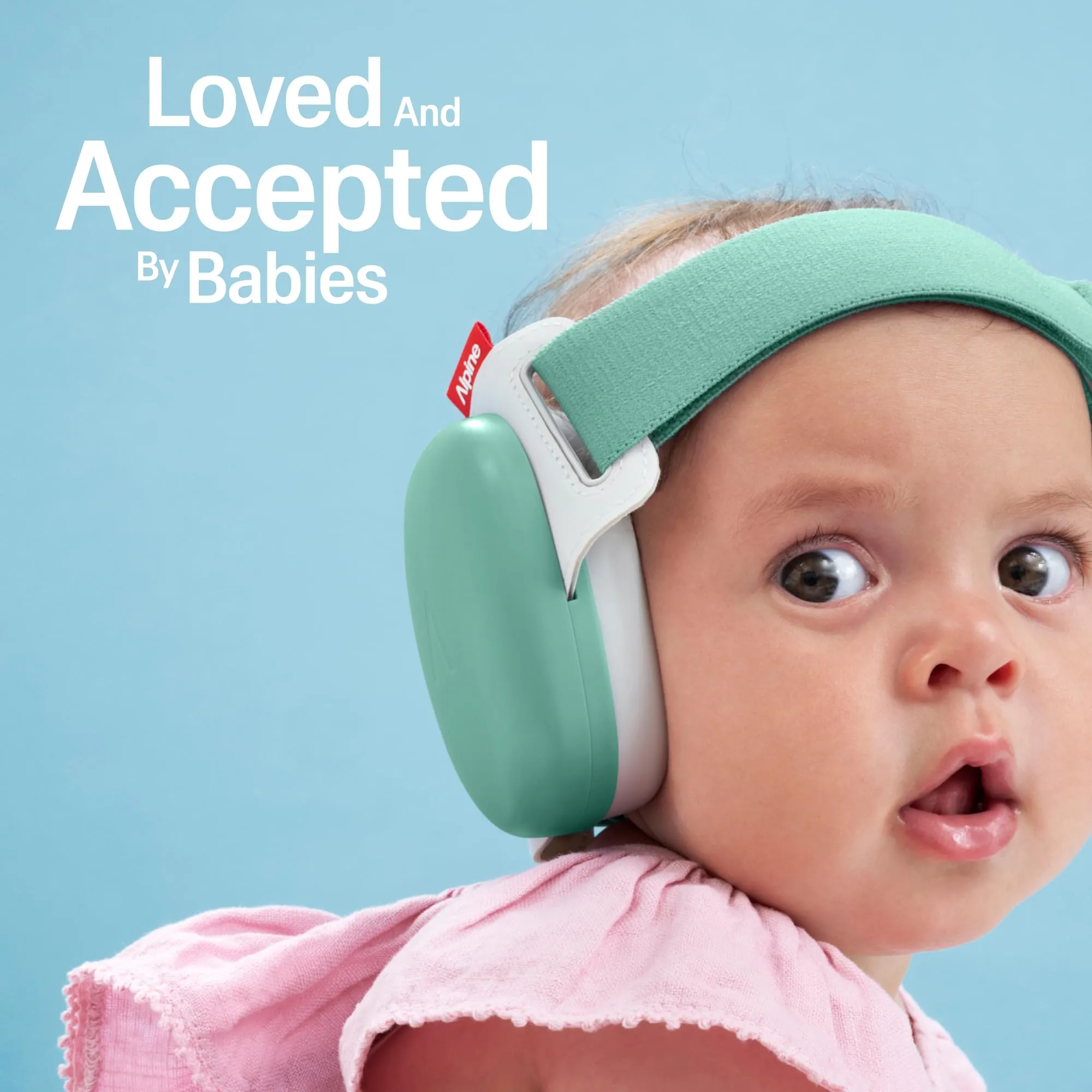 Alpine Muffy Baby - New & Improved Baby Ear Muffs Noise Protection for Babies and Toddlers - CE & ANSI Certified - Safe and Soothing Hearing Protection, Ideal for Travel - Approved by Babies - Green