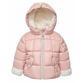 Baby Girls Berber Cuff Split Zip Hood Puffer Jacket