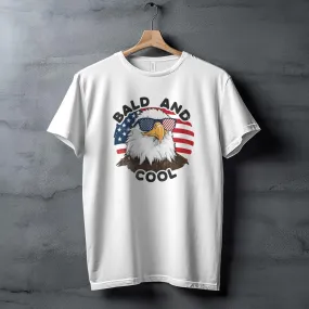 Bald And Cool Patriotic Eagle T-Shirt, American Eagle Graphic Tee, USA Flag Sunglasses Shirt, Fourth Of July Shirt, Bald Eagle Tank Top