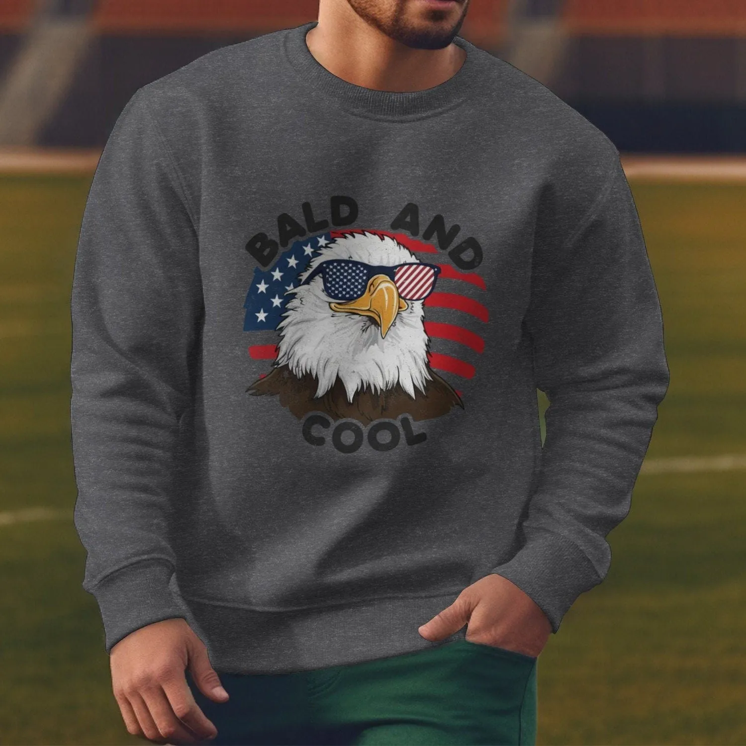 Bald And Cool Patriotic Eagle T-Shirt, American Eagle Graphic Tee, USA Flag Sunglasses Shirt, Fourth Of July Shirt, Bald Eagle Tank Top