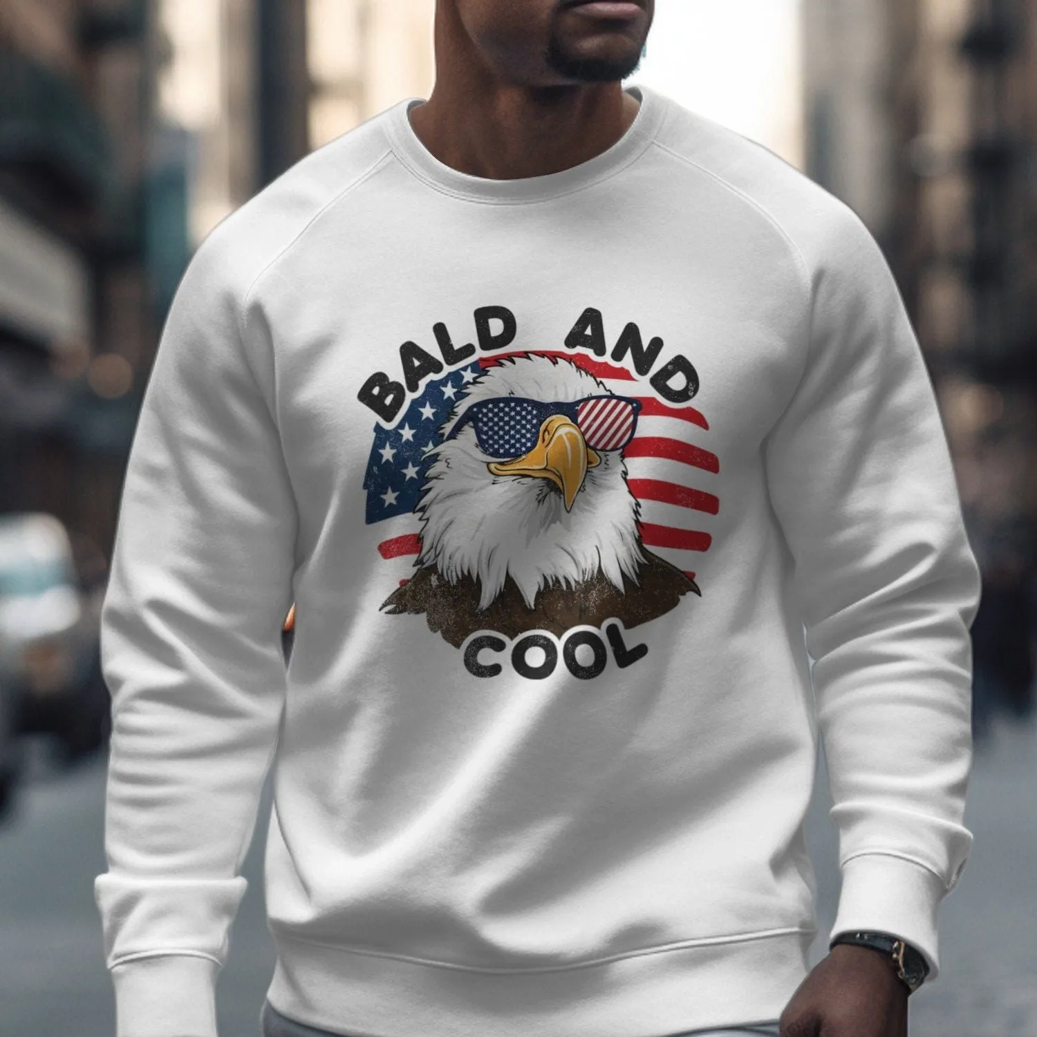 Bald And Cool Patriotic Eagle T-Shirt, American Eagle Graphic Tee, USA Flag Sunglasses Shirt, Fourth Of July Shirt, Bald Eagle Tank Top