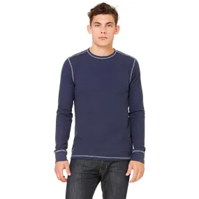 Bella   Canvas Men's Navy/Grey Thermal Long-Sleeve T-Shirt