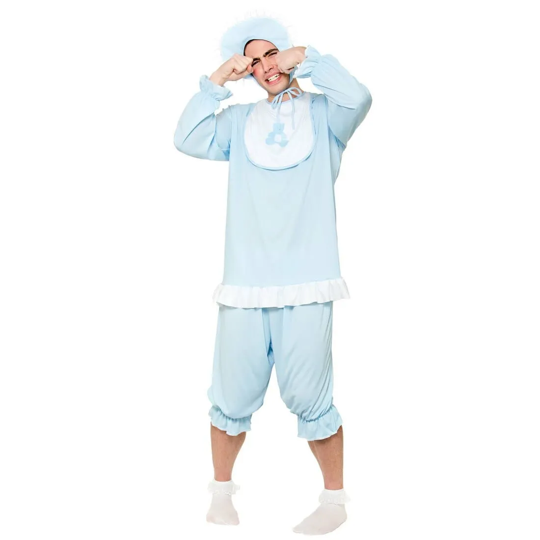 Big Cry Baby Blue Romper Suit Stag Fancy Dress Party Costume