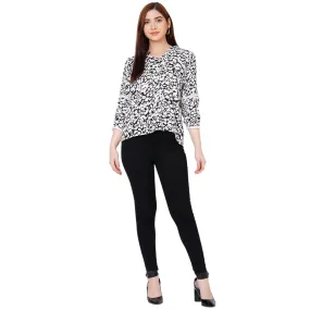 Black Printed Top for Women