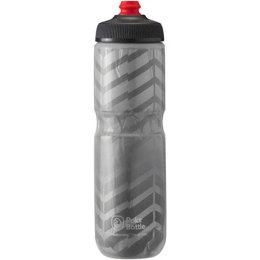 Breakaway Bolt Insulated Bike Water Bottle -24oz, Charcoal/Silver