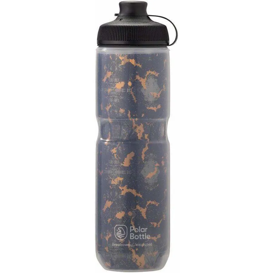 Breakaway Muck Insulated Shatter Bike Water Bottle - 24oz, Charcoal/Copper