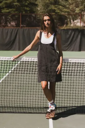 Britt Overall Dress in Black - FINAL SALE