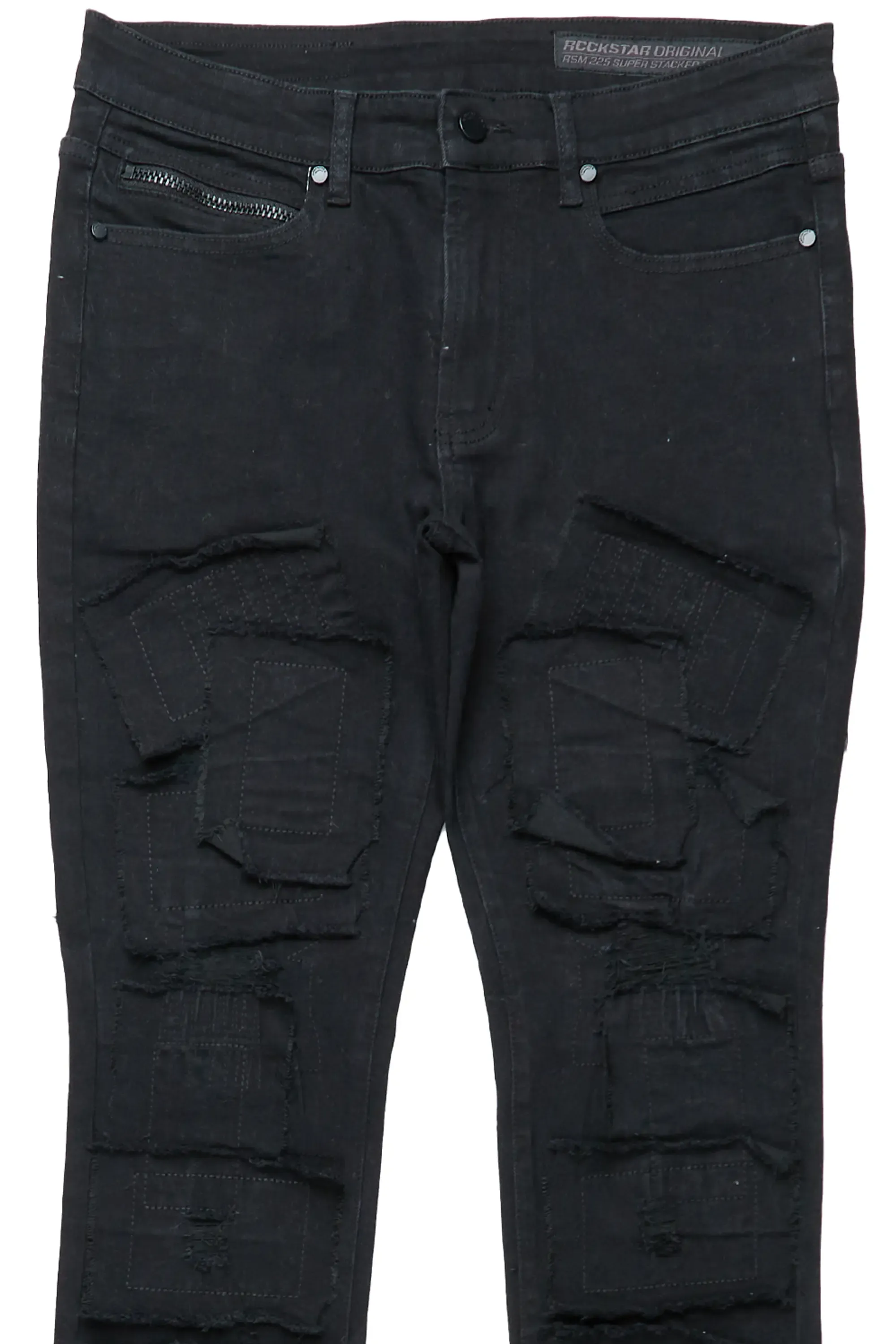 Camden Jet Black Super Stacked Flare Jean