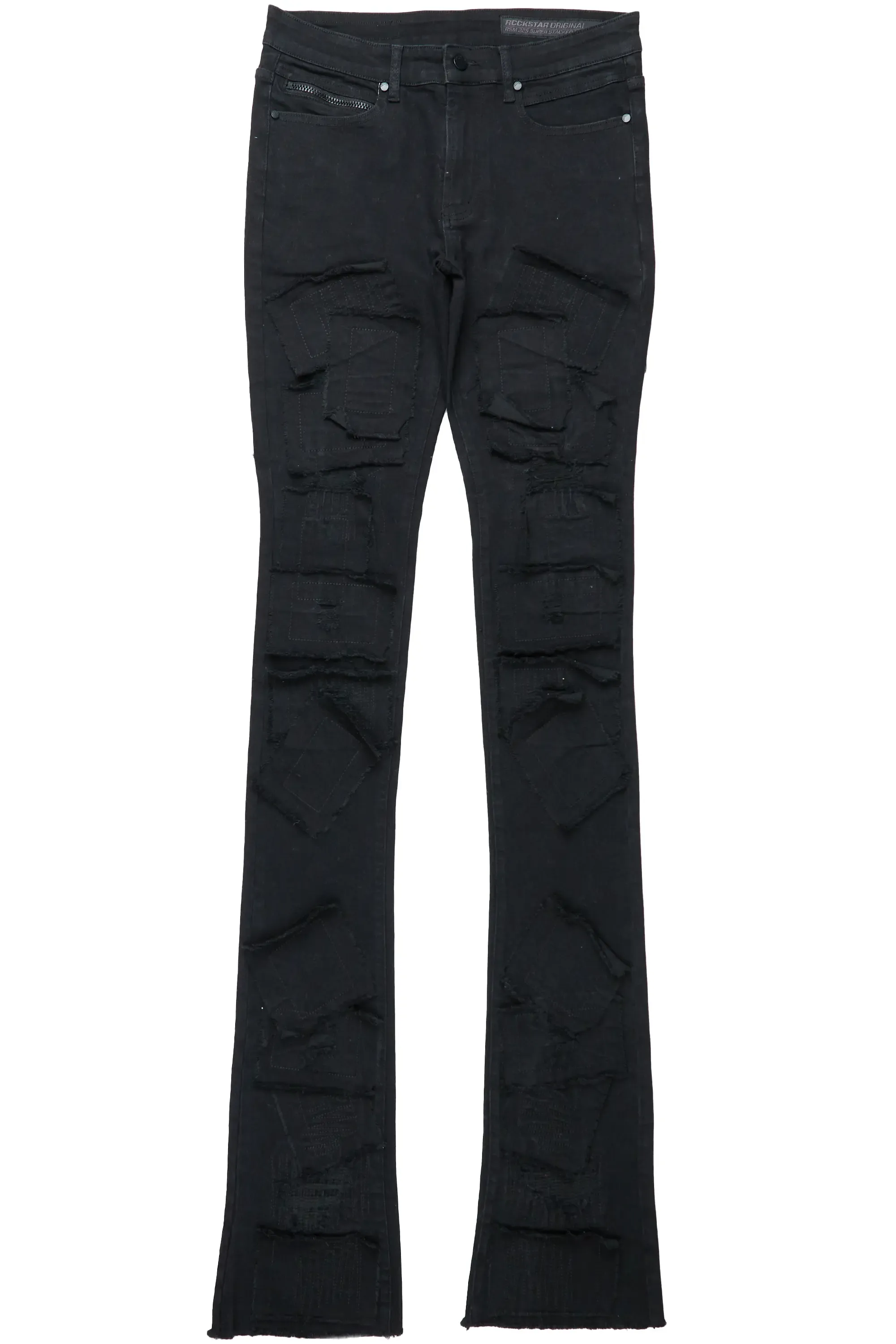 Camden Jet Black Super Stacked Flare Jean