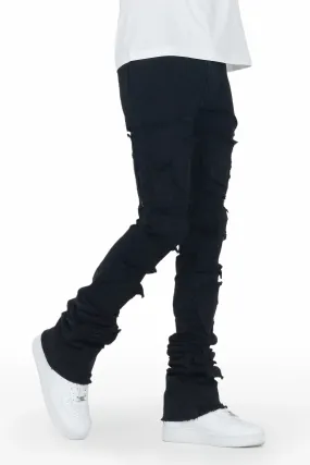 Camden Jet Black Super Stacked Flare Jean