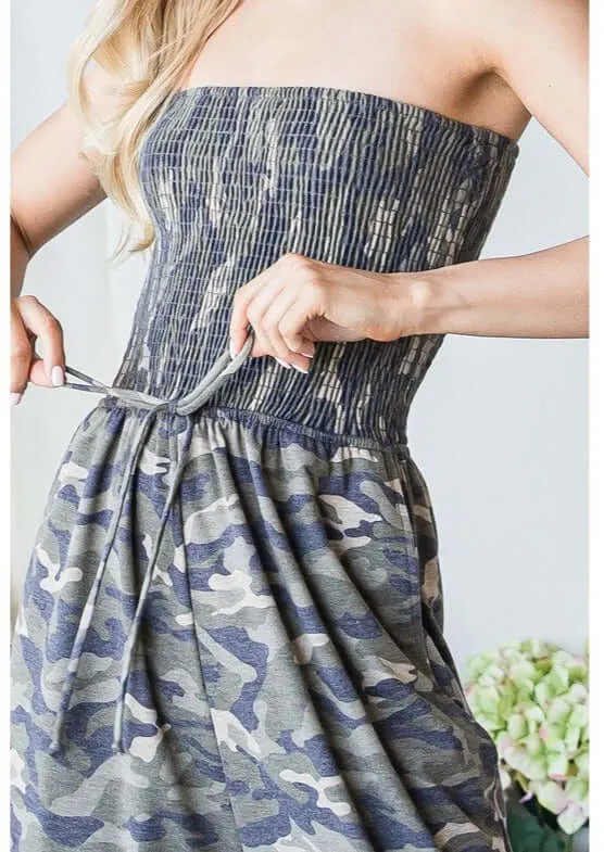 Camo Tube Top jumpsuit Made in USA - Clearance Final Sale