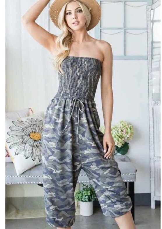 Camo Tube Top jumpsuit Made in USA - Clearance Final Sale