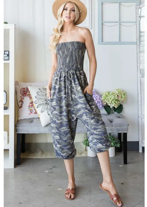 Camo Tube Top jumpsuit Made in USA - Clearance Final Sale