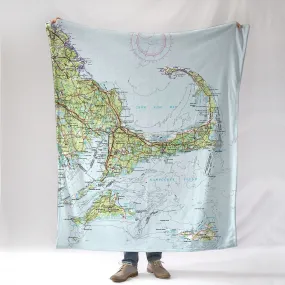 Cape Cod and the Islands, bright topo map Blanket