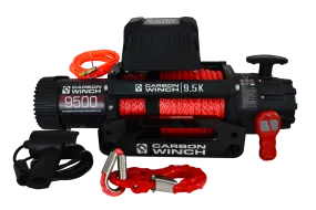 Carbon 9.5K 9500lb High Speed Electric winch with synthetic rope