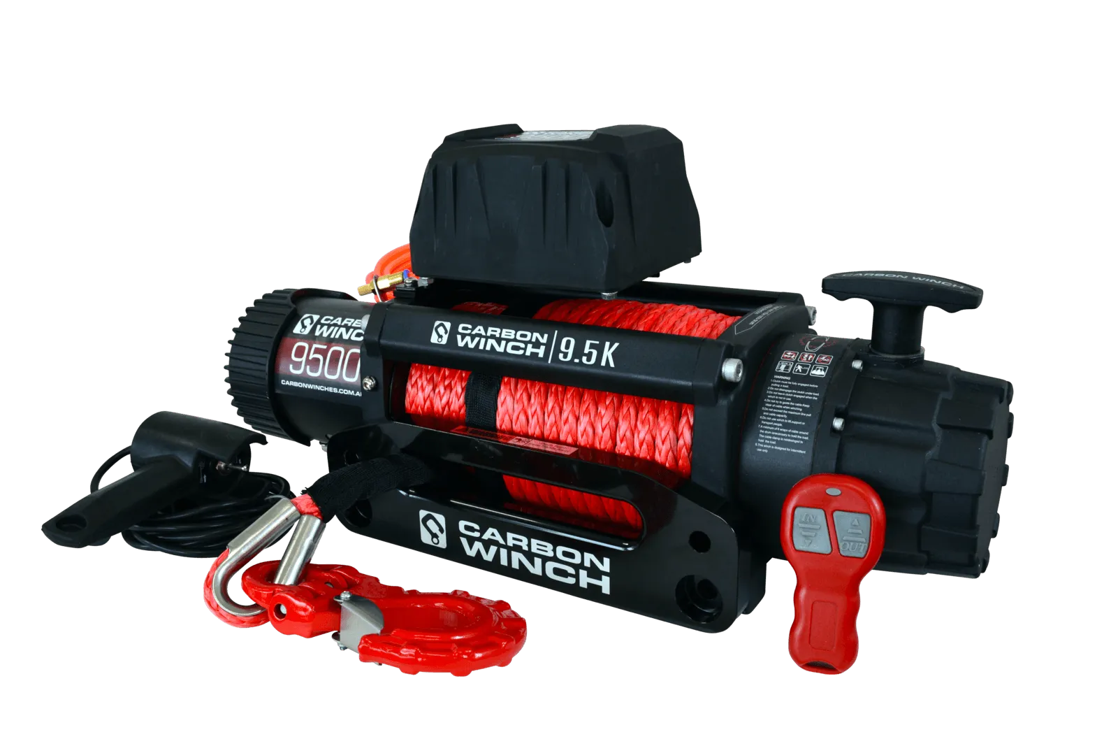 Carbon 9.5K 9500lb High Speed Electric winch with synthetic rope