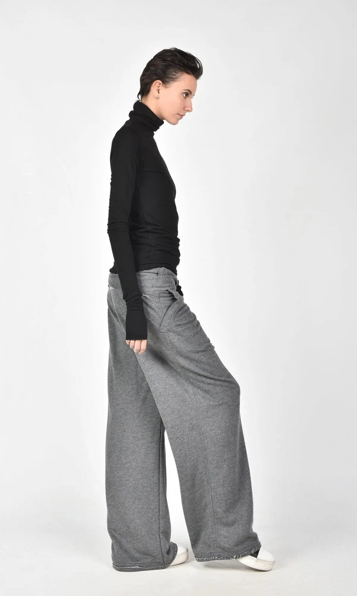 Cotton Overlapped Front Pants