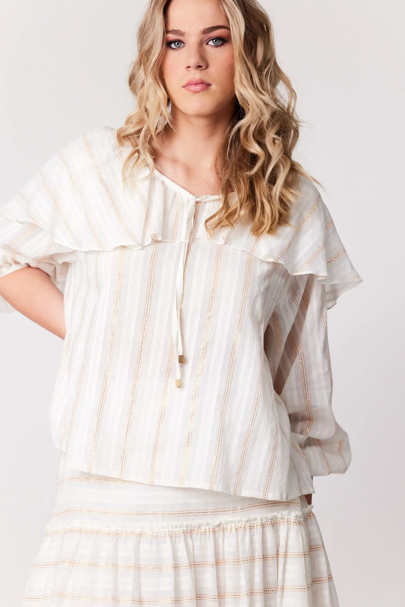 Dakota Blouse - White Gold