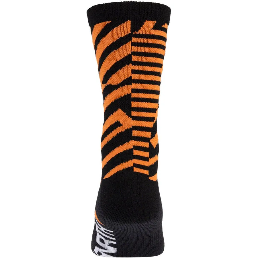 Dazzle Midweight Wool Bike Socks - Orange