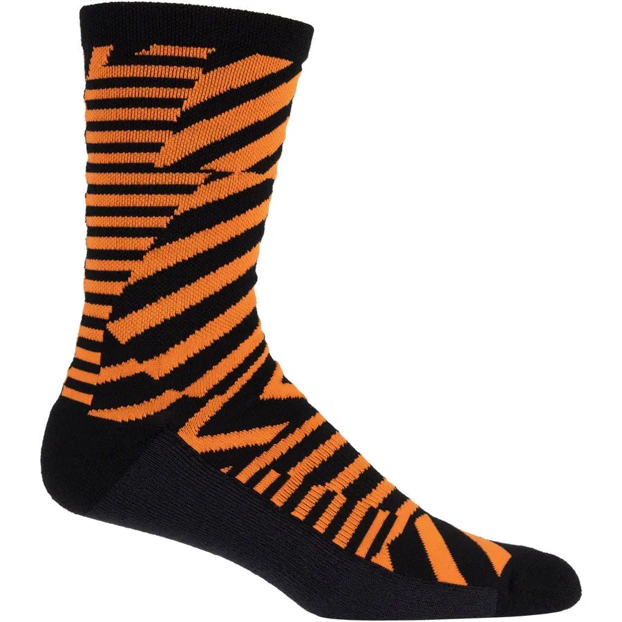 Dazzle Midweight Wool Bike Socks - Orange