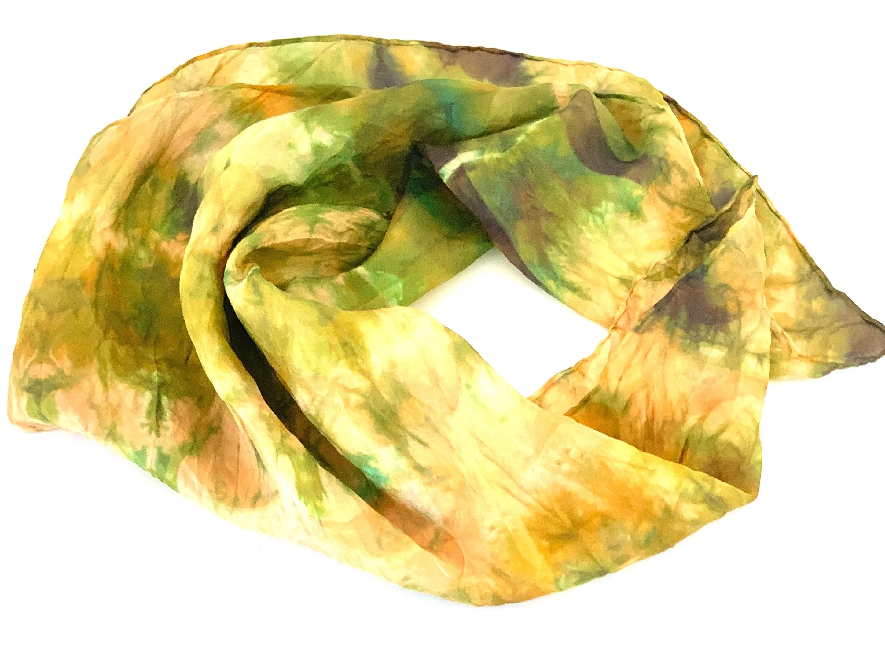 Designer Silk Scarf mixed autumn colours