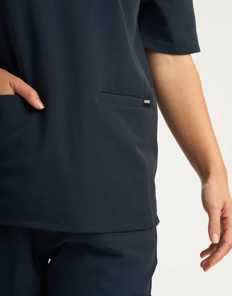 Essential V Neck Scrub Top - Midnight Navy