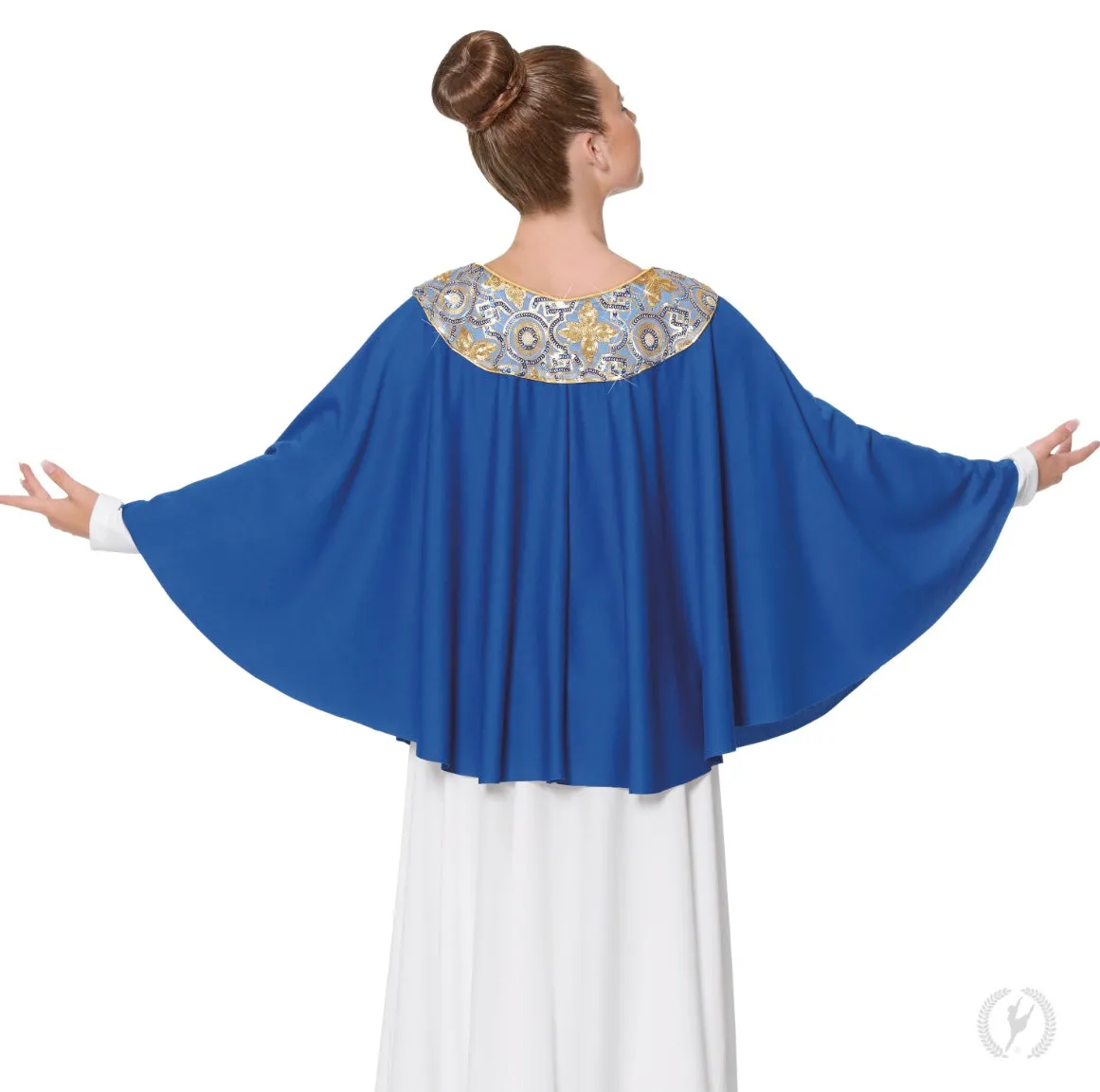 Eurotard - Women’s Tabernacle Praise Cape (81117) - Royal Blue/Gold