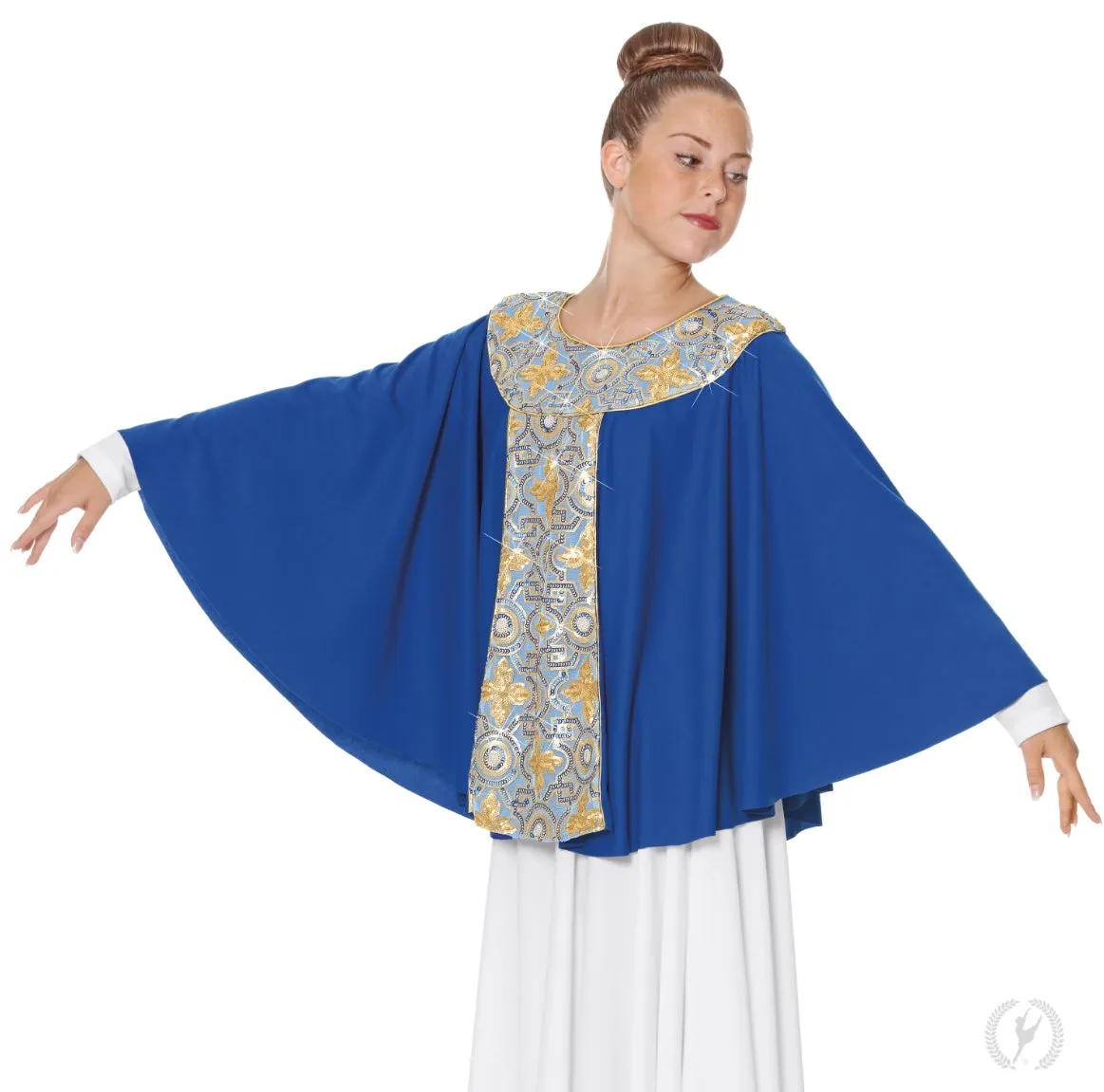 Eurotard - Women’s Tabernacle Praise Cape (81117) - Royal Blue/Gold