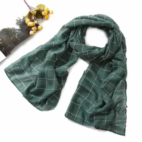 Fashion Plaid Cotton Scarf Printed Bandana Shawl #1320