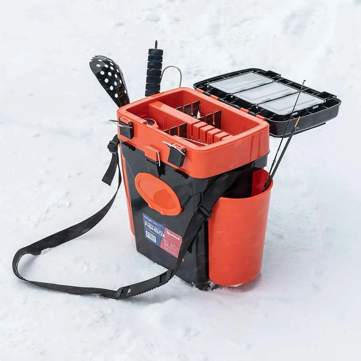 FishBox 10 liter SeatBox for Ice Fishing, 2 Compartments