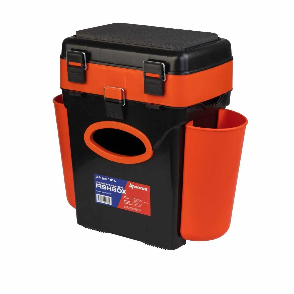 FishBox 10 liter SeatBox for Ice Fishing, 2 Compartments