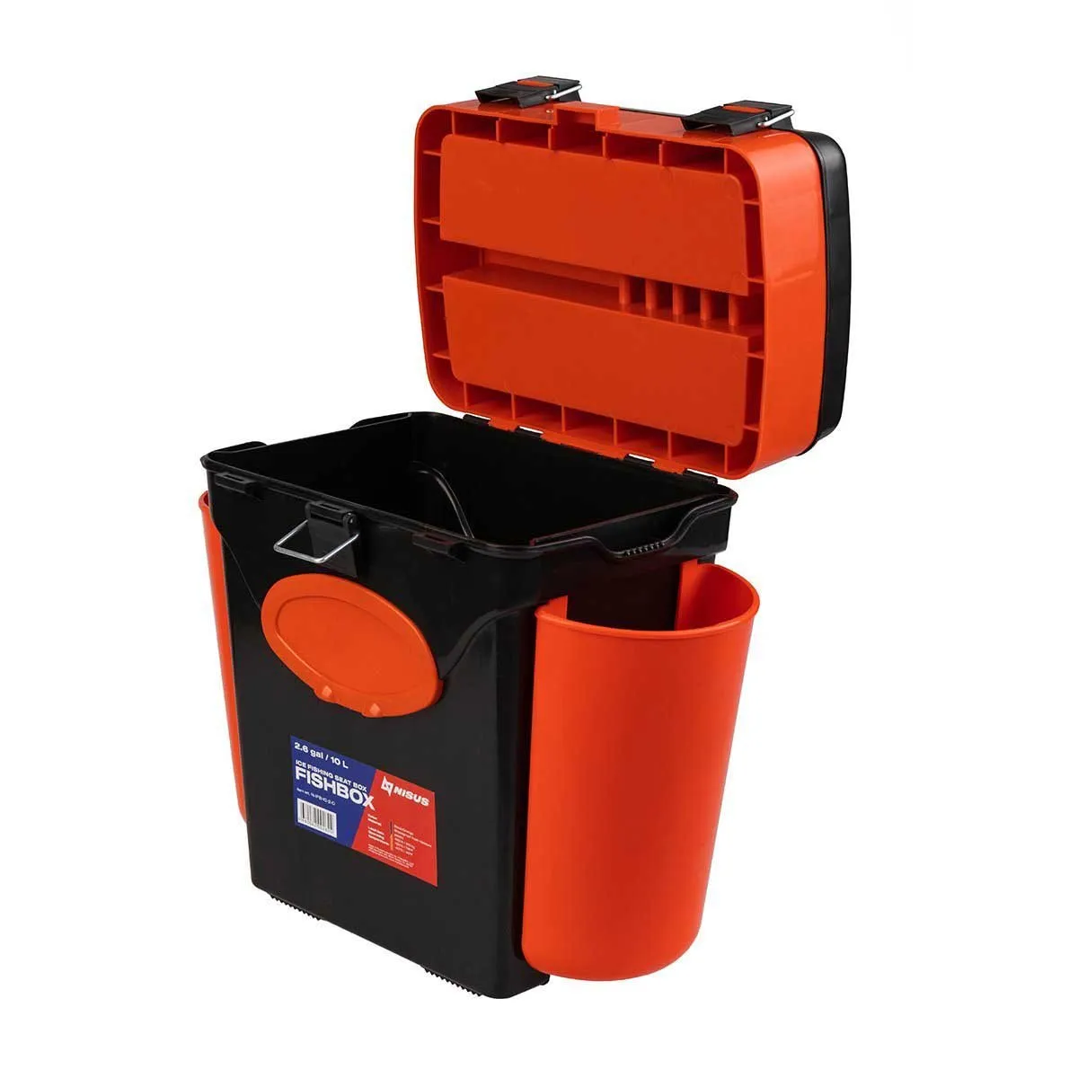 FishBox 10 liter SeatBox for Ice Fishing, 2 Compartments