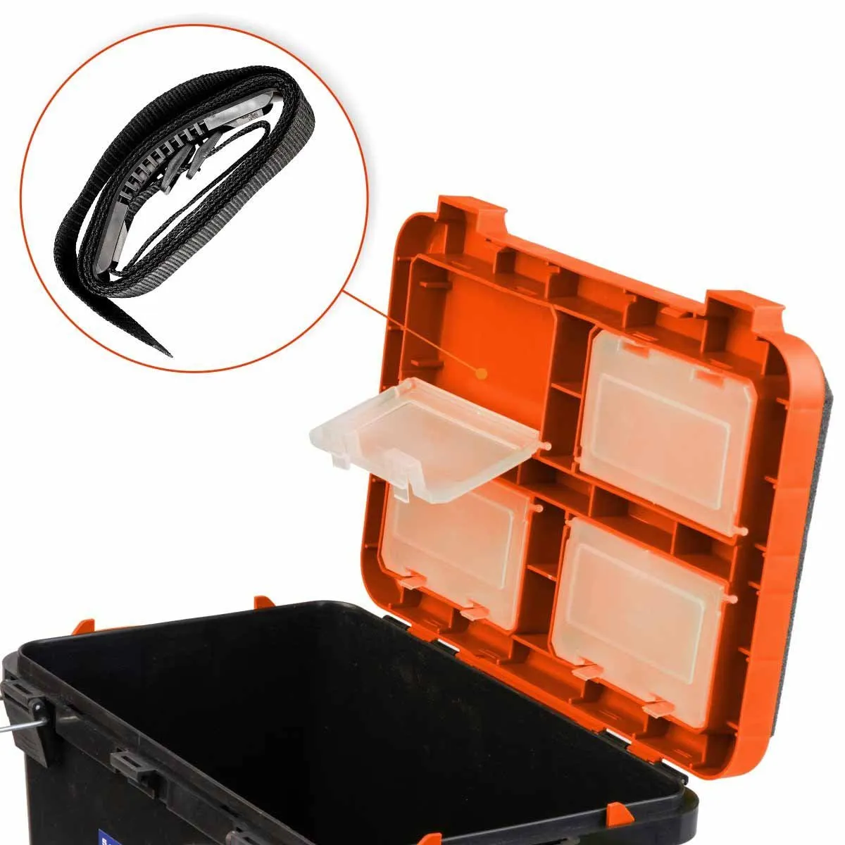 FishBox Large 5 gal SeatBox for Ice Fishing Tackle and Gear