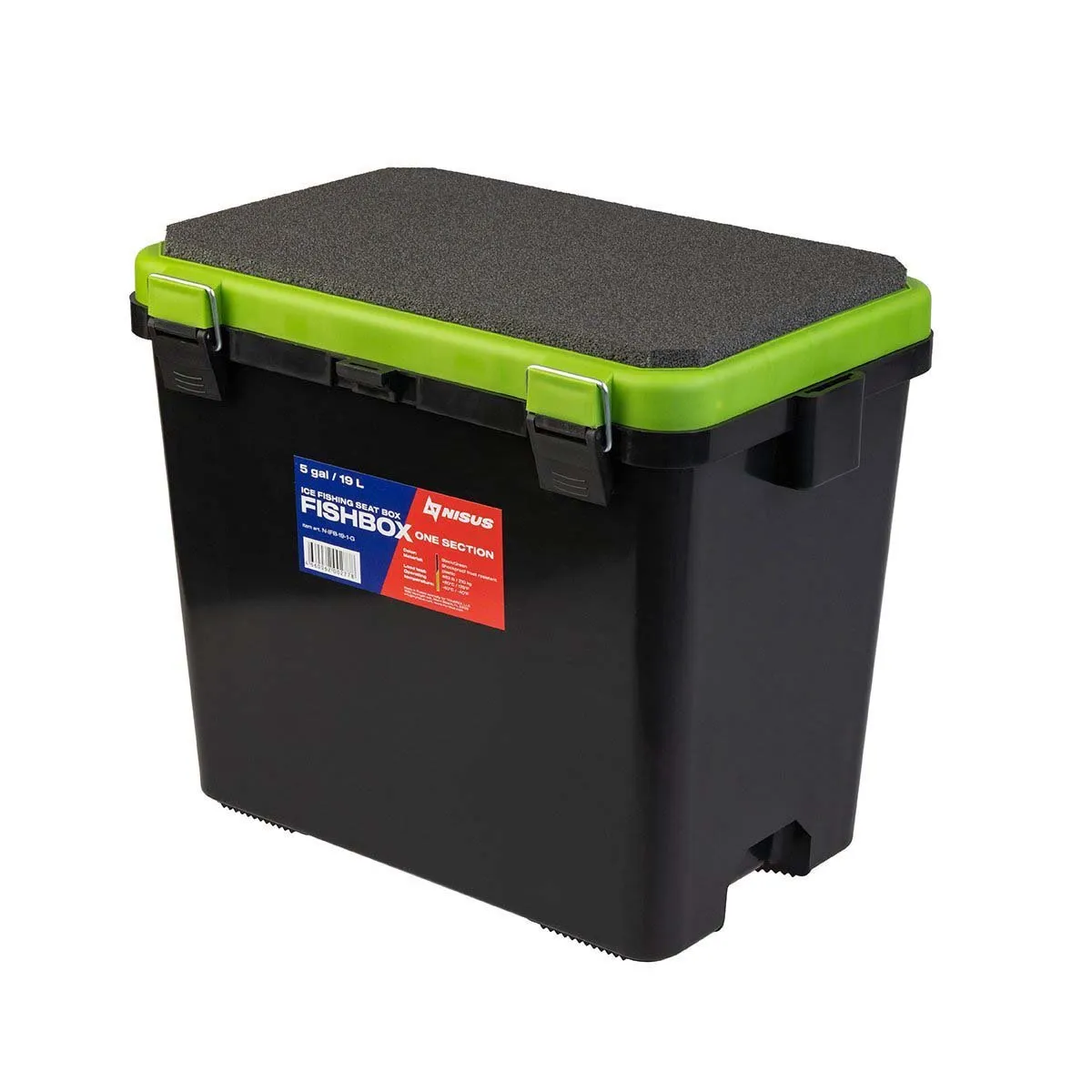 FishBox Large 5 gal SeatBox for Ice Fishing Tackle and Gear