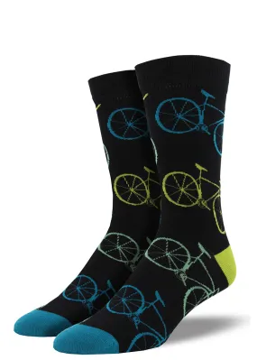 Fixie Bicycle Men's Bamboo Crew Socks