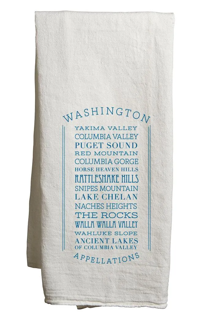 Flour Sack Tea Towels in a Customizable Appellations Design