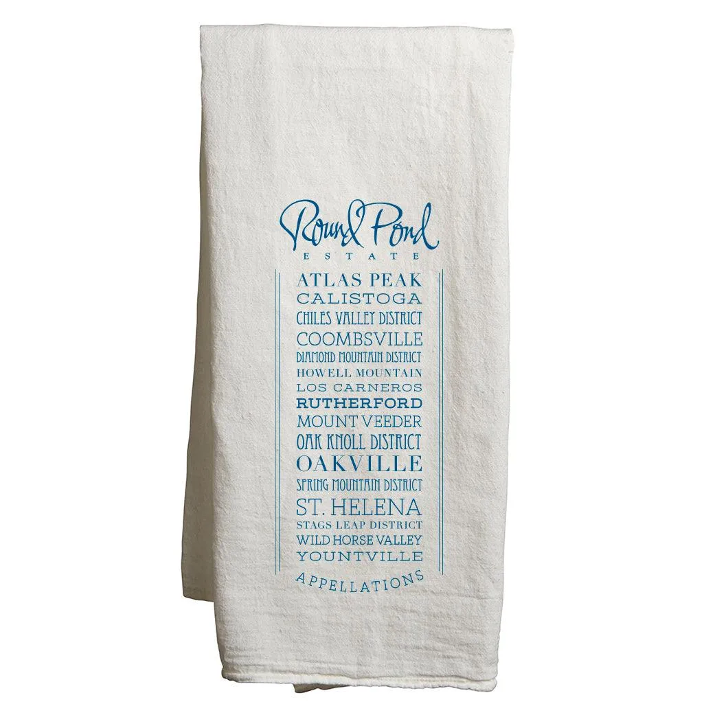 Flour Sack Tea Towels in a Customizable Appellations Design