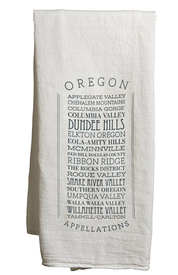 Flour Sack Tea Towels in a Customizable Appellations Design