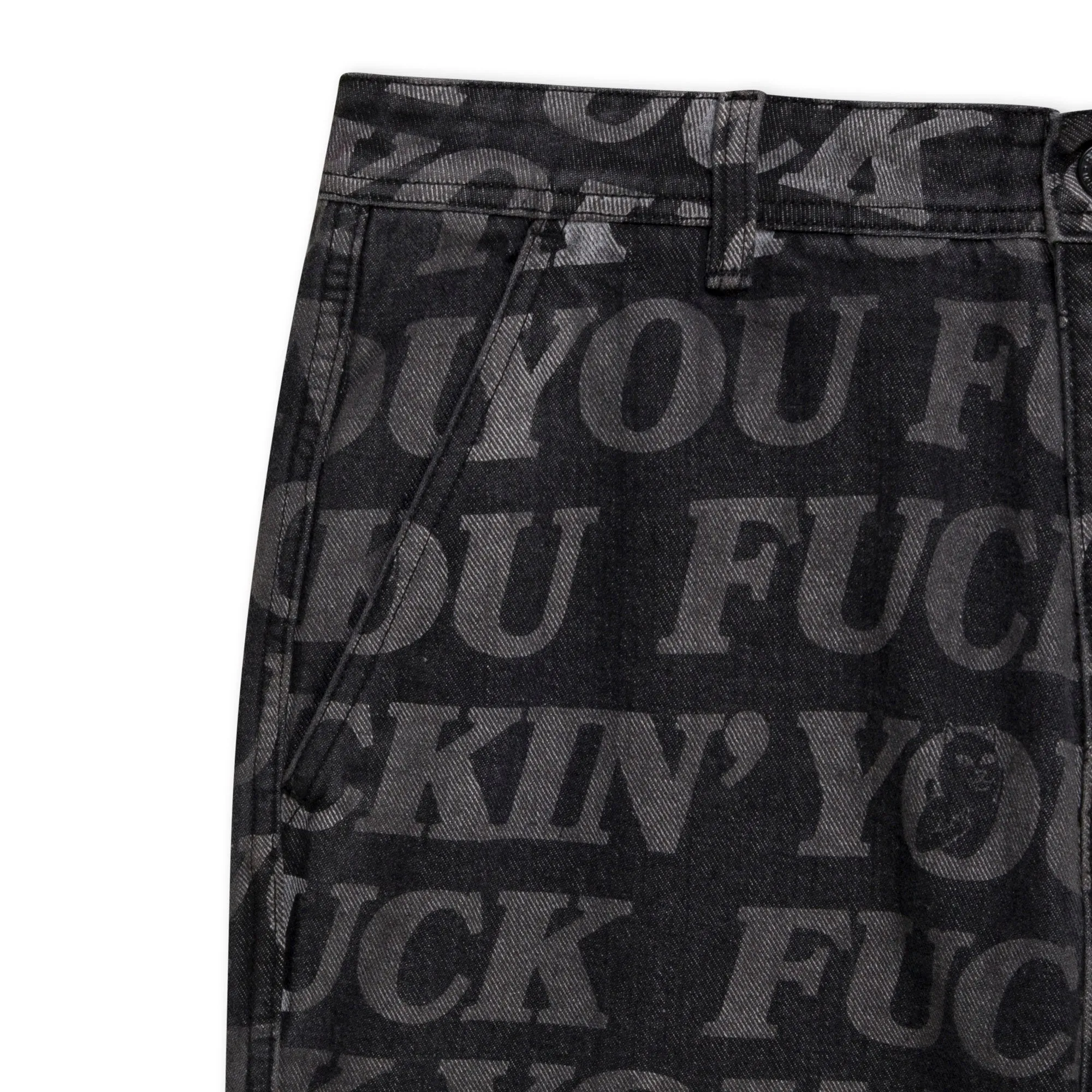 F.U.F.F. Washed Denim Pants (Black)