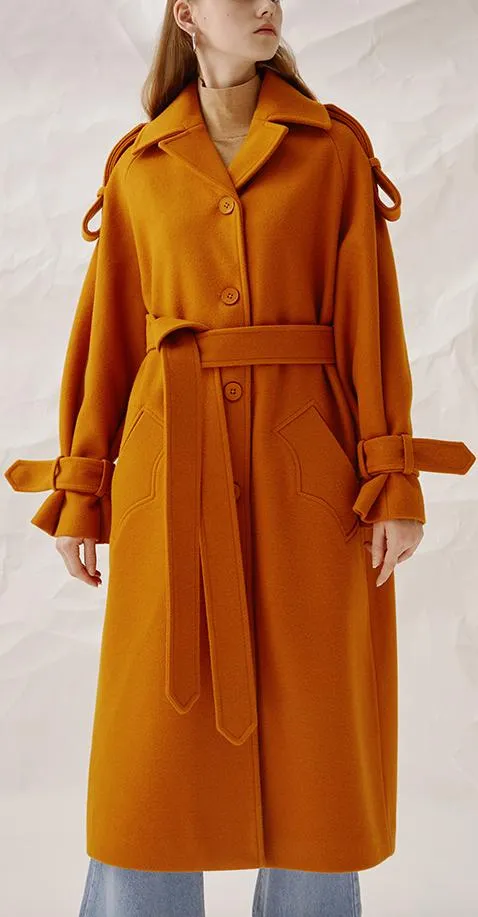 Ginger Single-Breasted Wool Coat