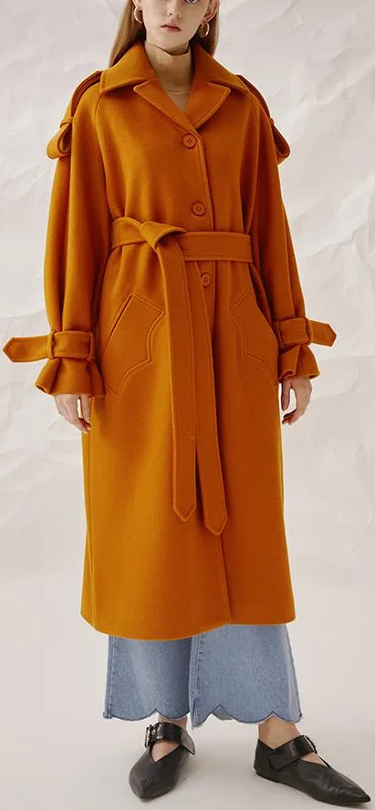 Ginger Single-Breasted Wool Coat