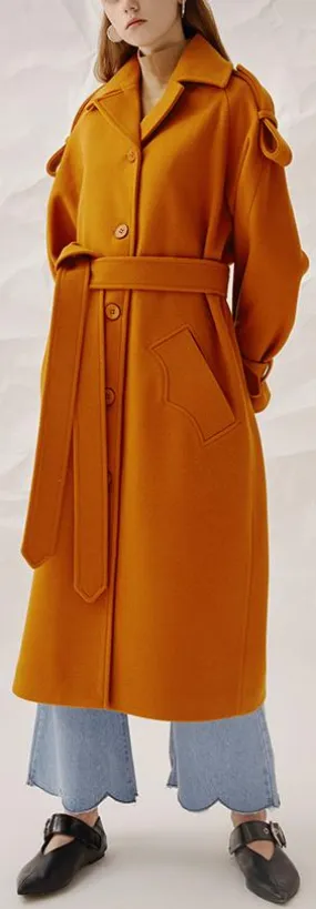 Ginger Single-Breasted Wool Coat